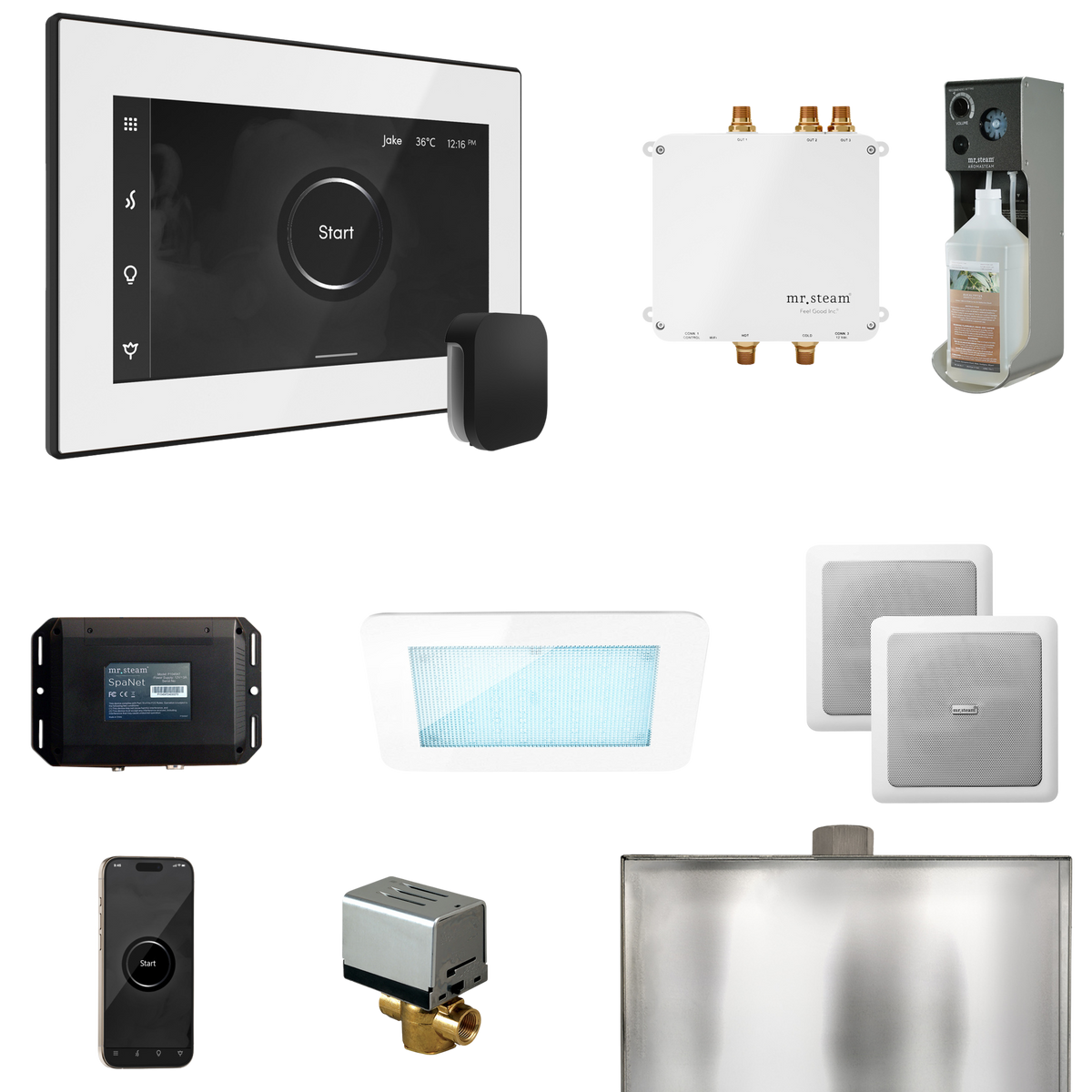 Mr. Steam Bliss Steam Shower Control Package with iSteamX Control and Steamhead Mr. Steam