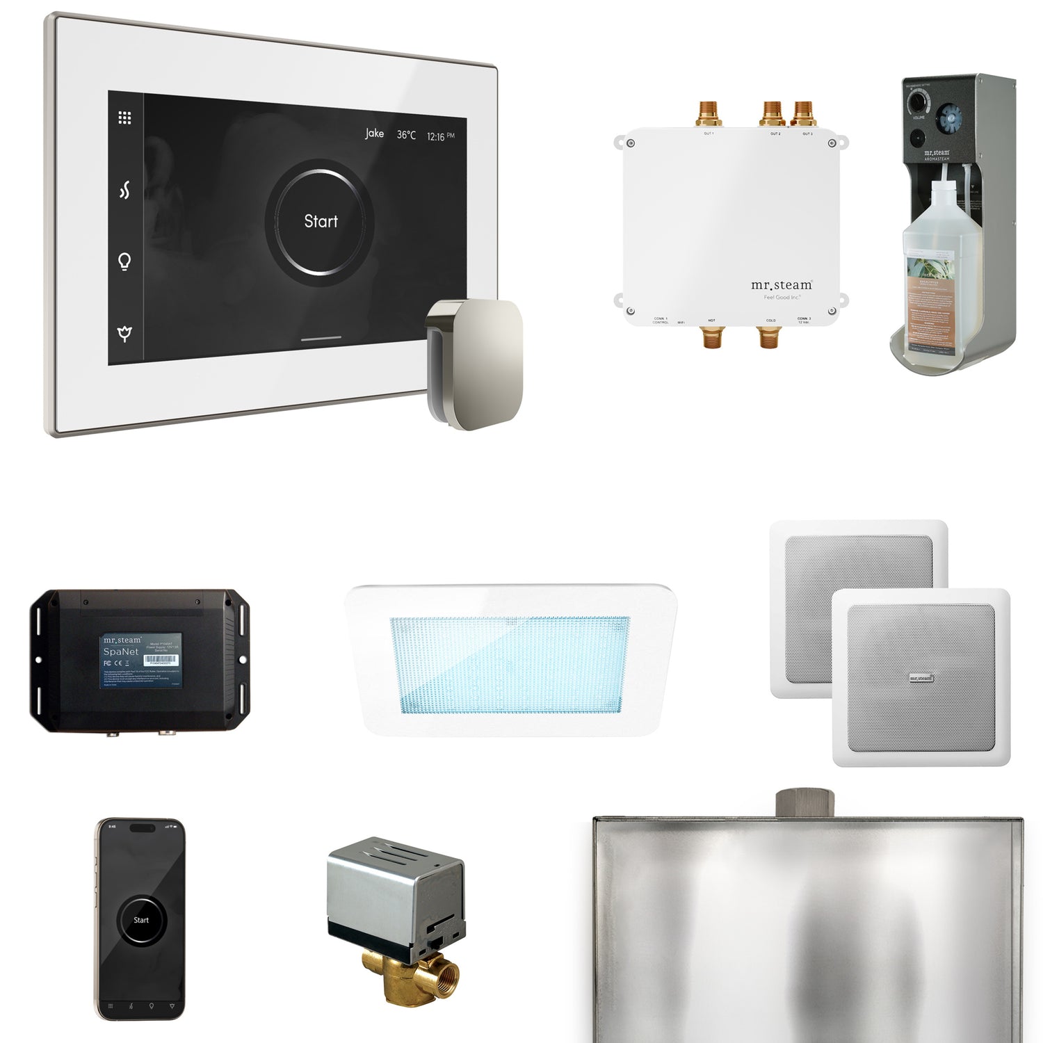 Mr. Steam Bliss Steam Shower Control Package with iSteamX Control and Steamhead Mr. Steam