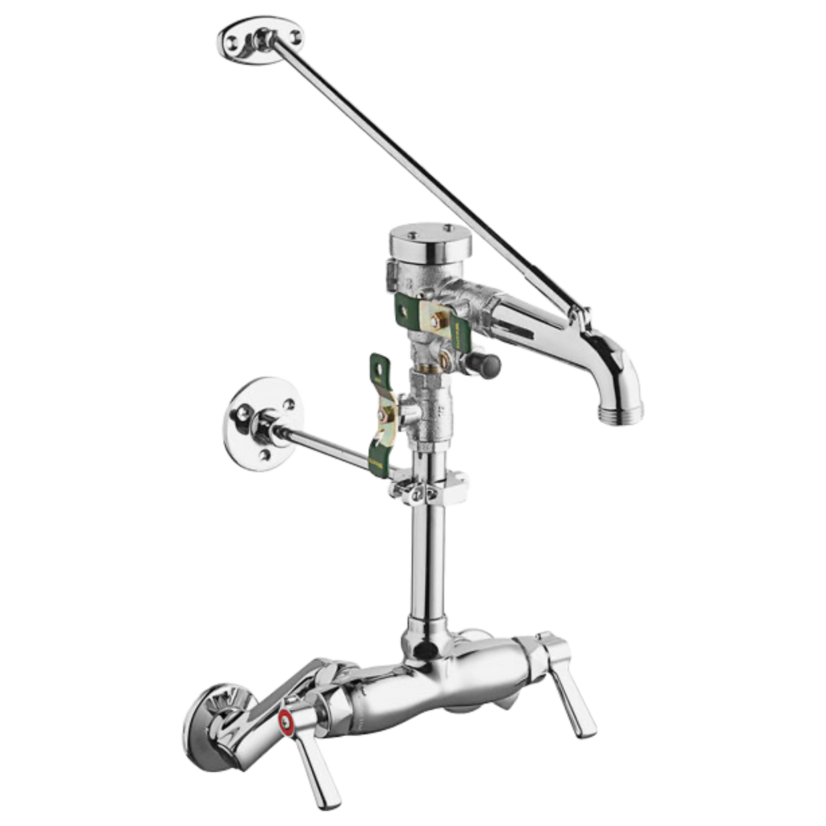 Chicago Faucets 445-PVBCP Universal Wall Mounted Service Sink with Adjustable Centers Polished Chrome - Chicago Faucets