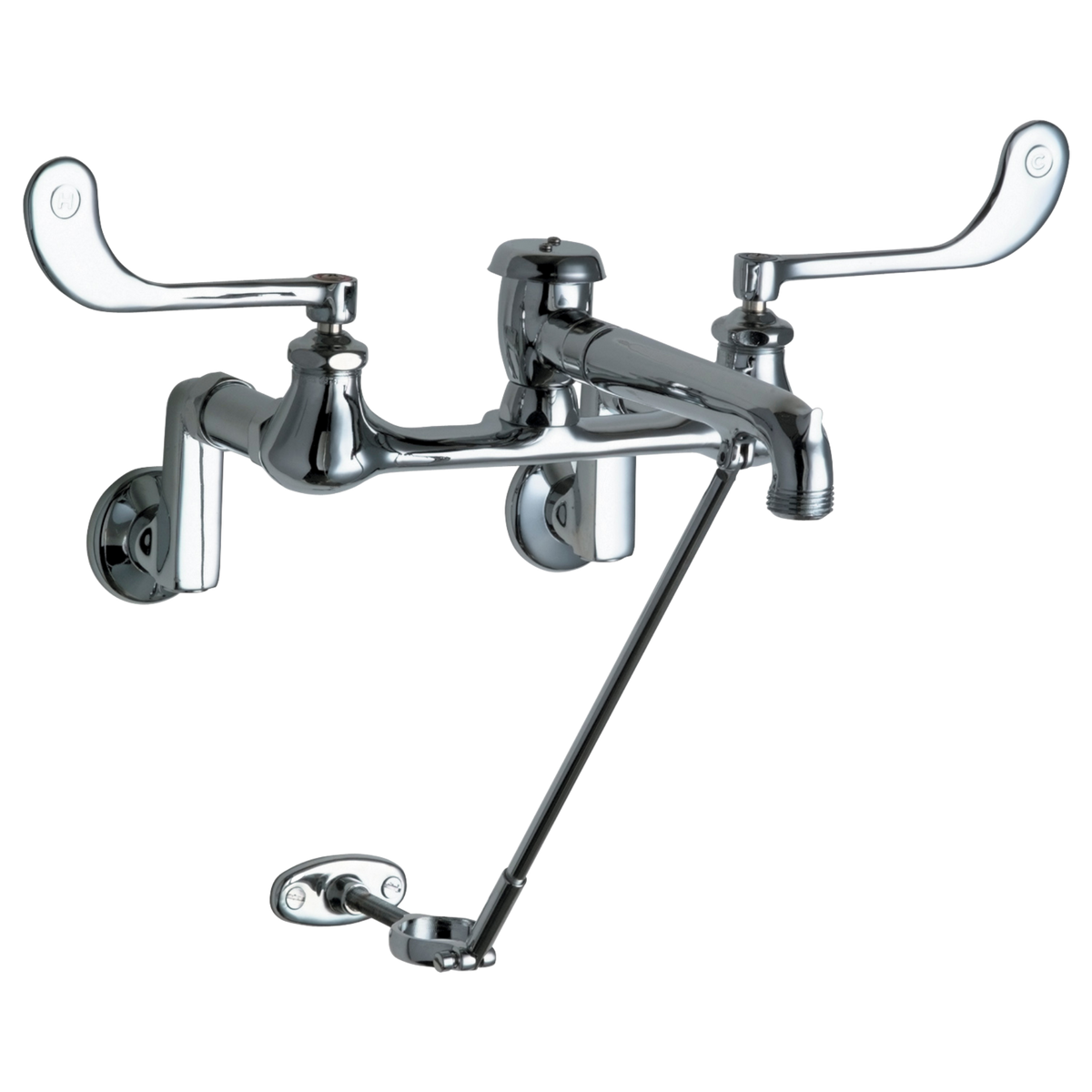 Chicago Faucets 814-VBCP Universal Wall Mounted Sink Faucet Polished Chrome - Chicago Faucets
