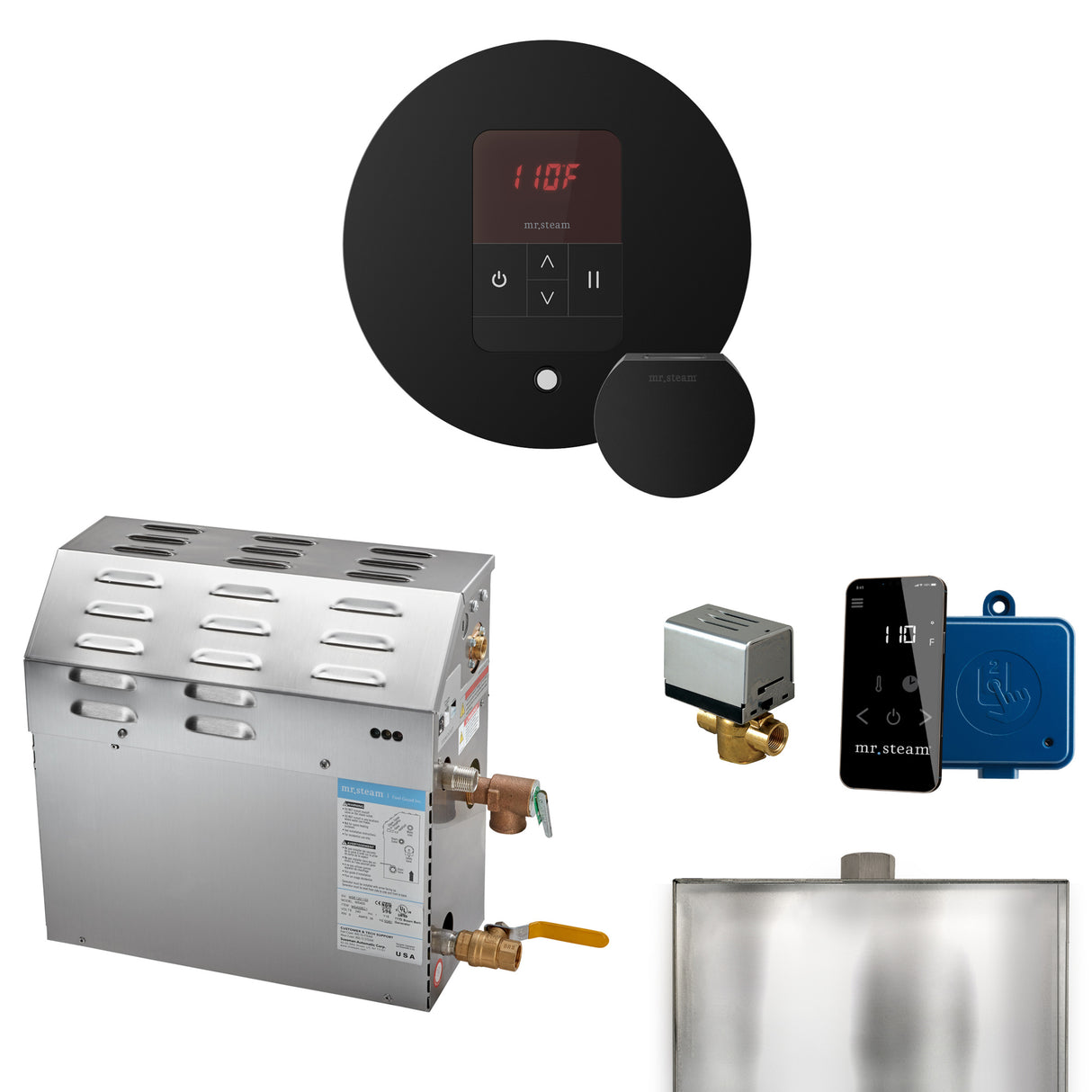 Mr. Steam MS Steam Shower Generator Package with Round iTempo Control and Accessories Mr. Steam