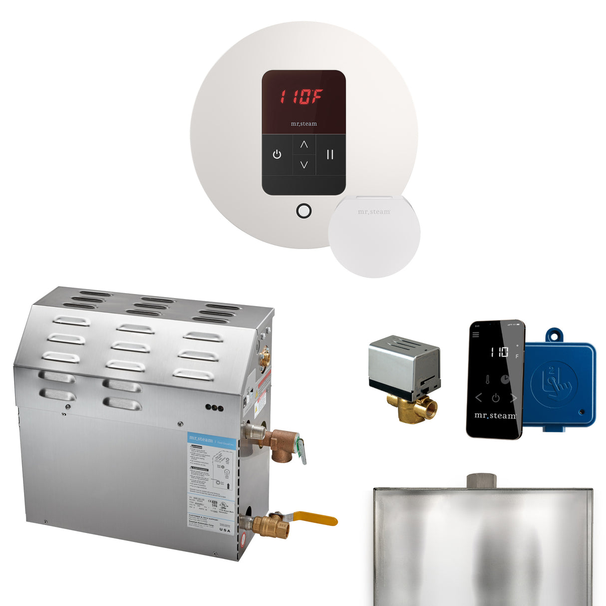 Mr. Steam MS Steam Shower Generator Package with Round iTempo Control and Accessories Mr. Steam
