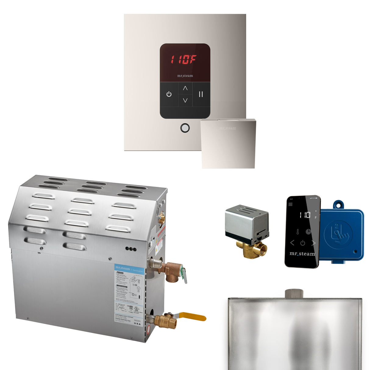 Mr. Steam MSSUPER Steam Shower Generator Package with Square iTempo Control and Accessories Mr. Steam