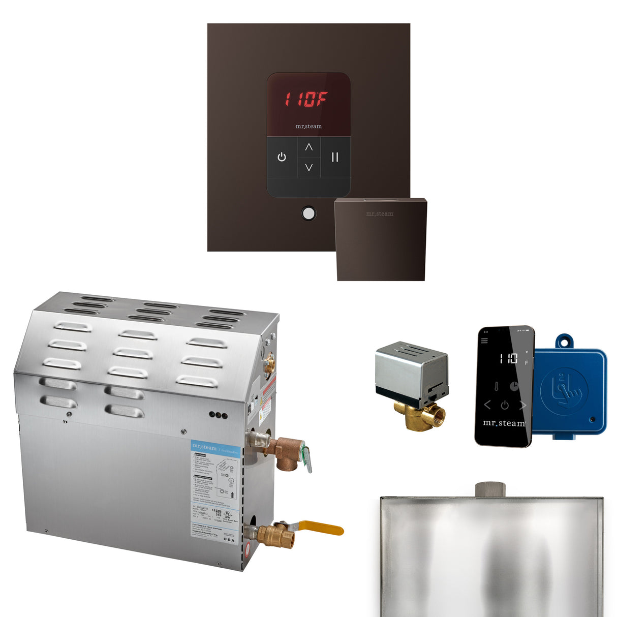 Mr. Steam MSSUPER Steam Shower Generator Package with Square iTempo Control and Accessories Mr. Steam