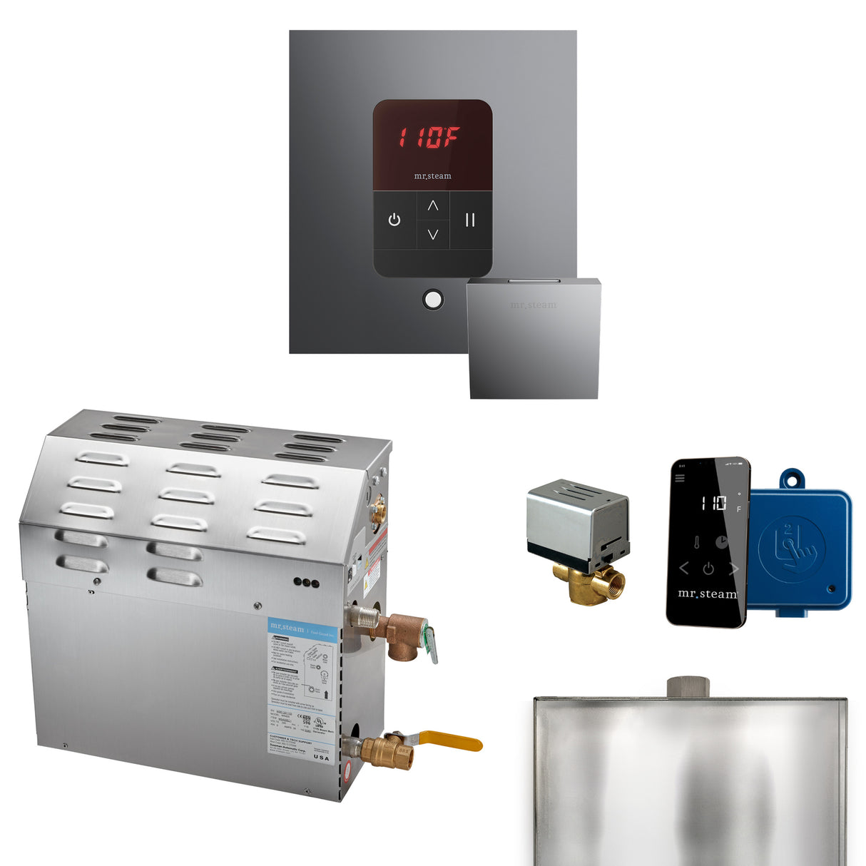 Mr. Steam MSSUPER Steam Shower Generator Package with Square iTempo Control and Accessories Mr. Steam