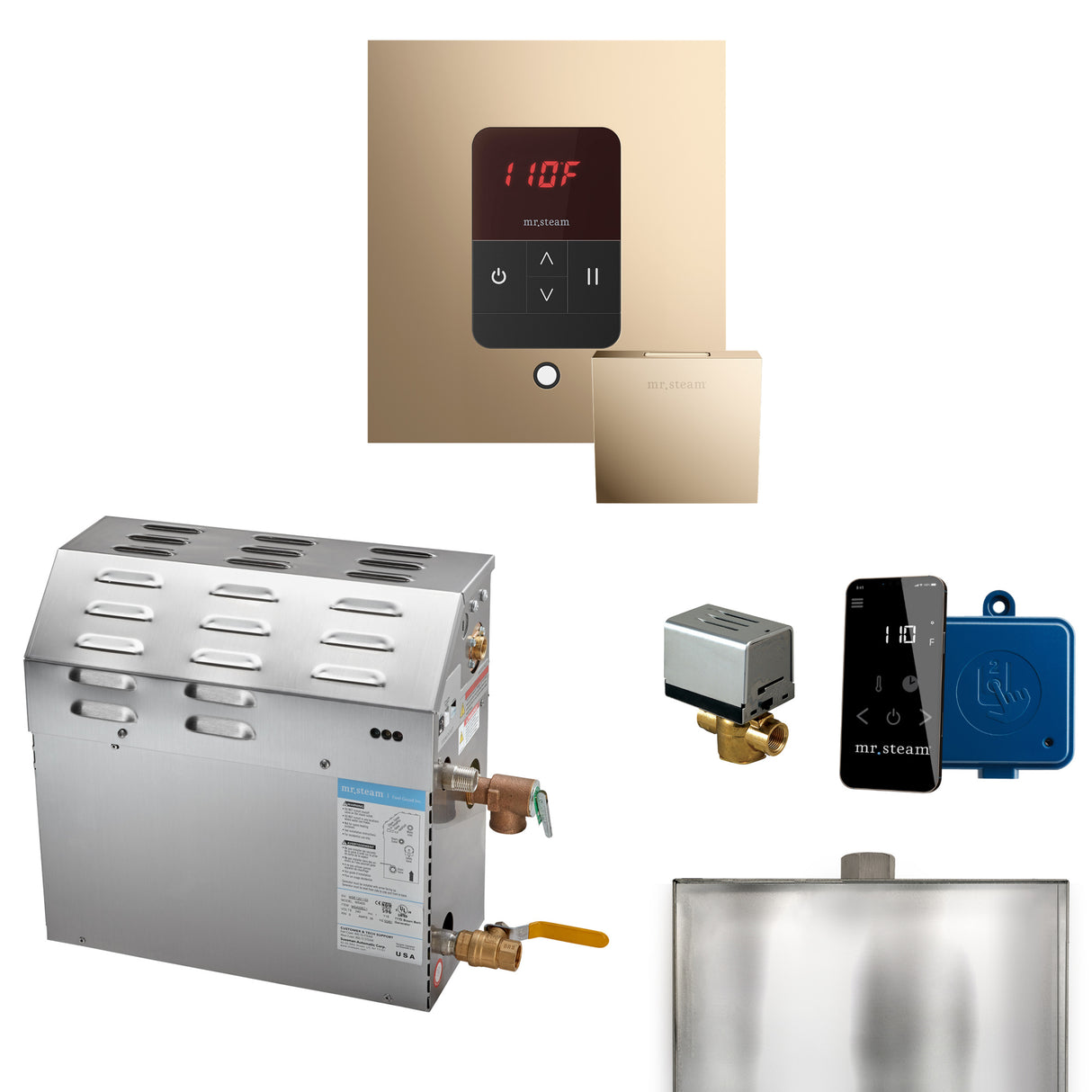 Mr. Steam MSSUPER Steam Shower Generator Package with Square iTempo Control and Accessories Mr. Steam