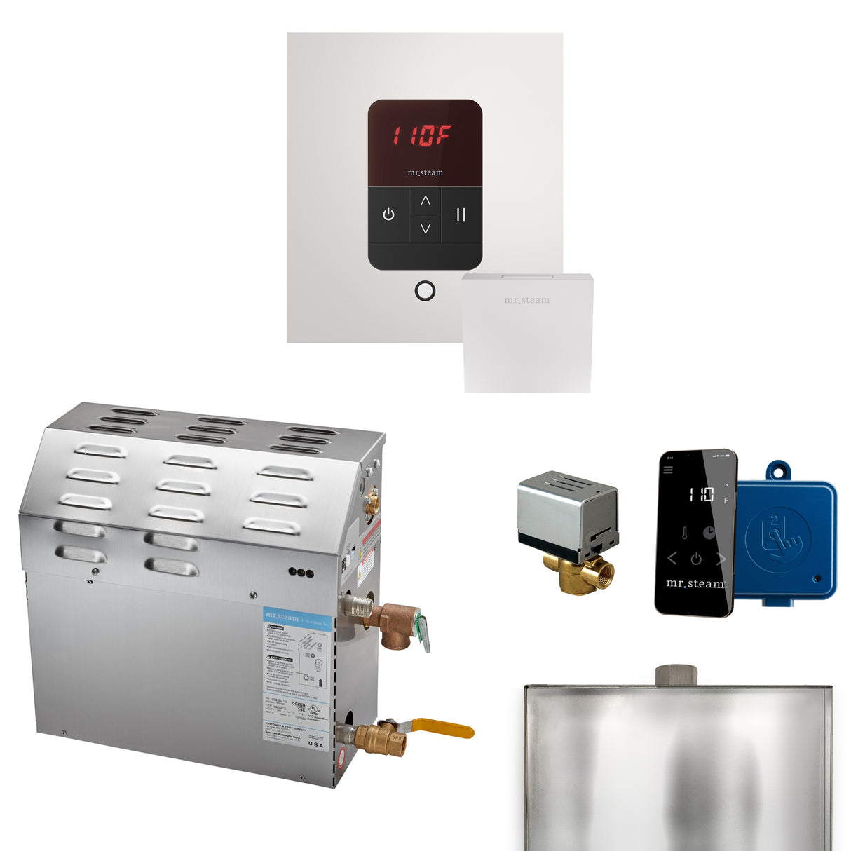 Mr. Steam MSSUPER Steam Shower Generator Package with Square iTempo Control and Accessories Mr. Steam