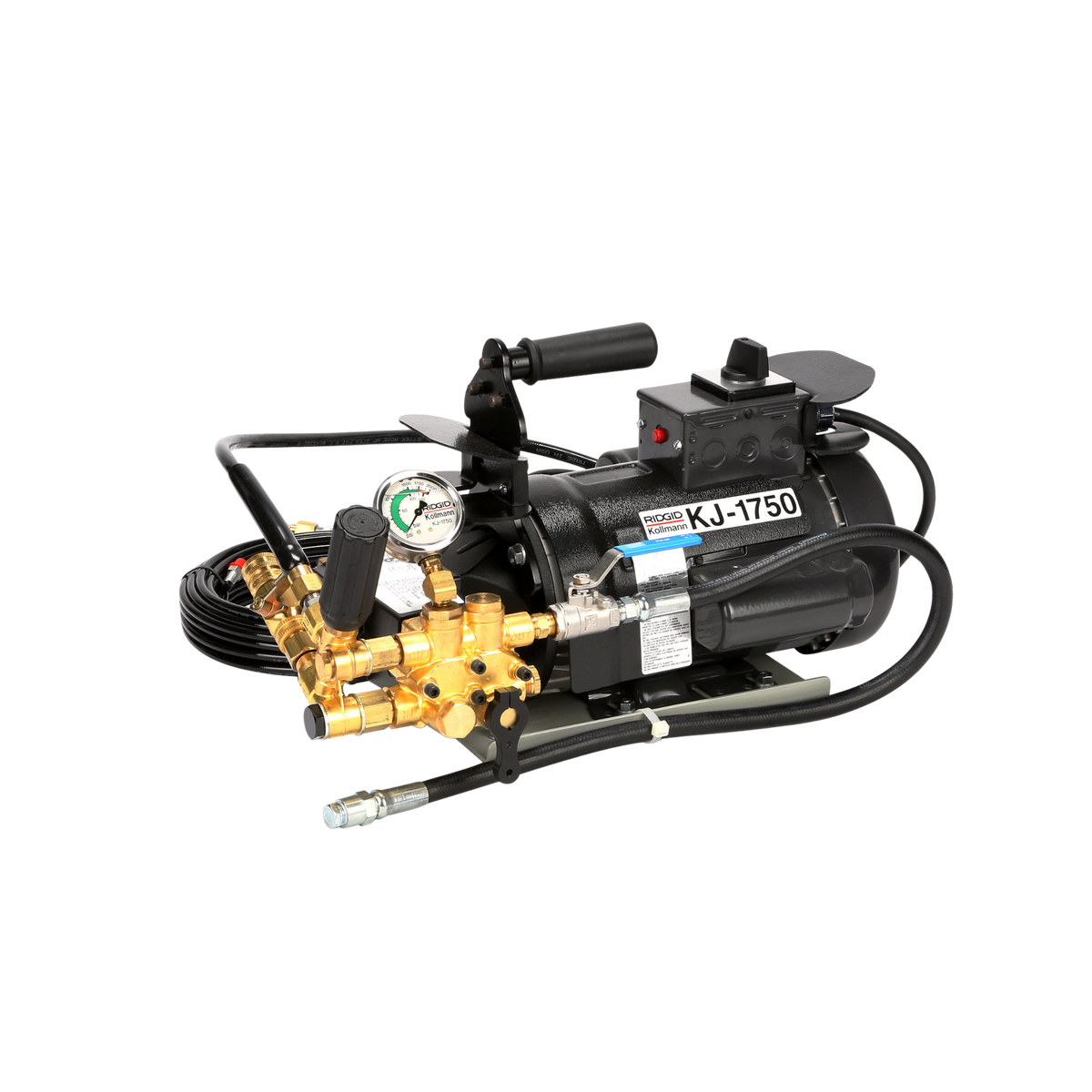 RIDGID 62687 KJ-1750 Water Jetter with Dual Pulse, H-41, H-42, and H-44 1/8" NPT Nozzles, H-51 and H-52 1/4" NPT Nozzles, 50' x 1/8" (15.2 m x 3.2 mm) Sink Trap Hose, Nylon Storage Bag, and Nozzle Cleaning Tool RIDGID