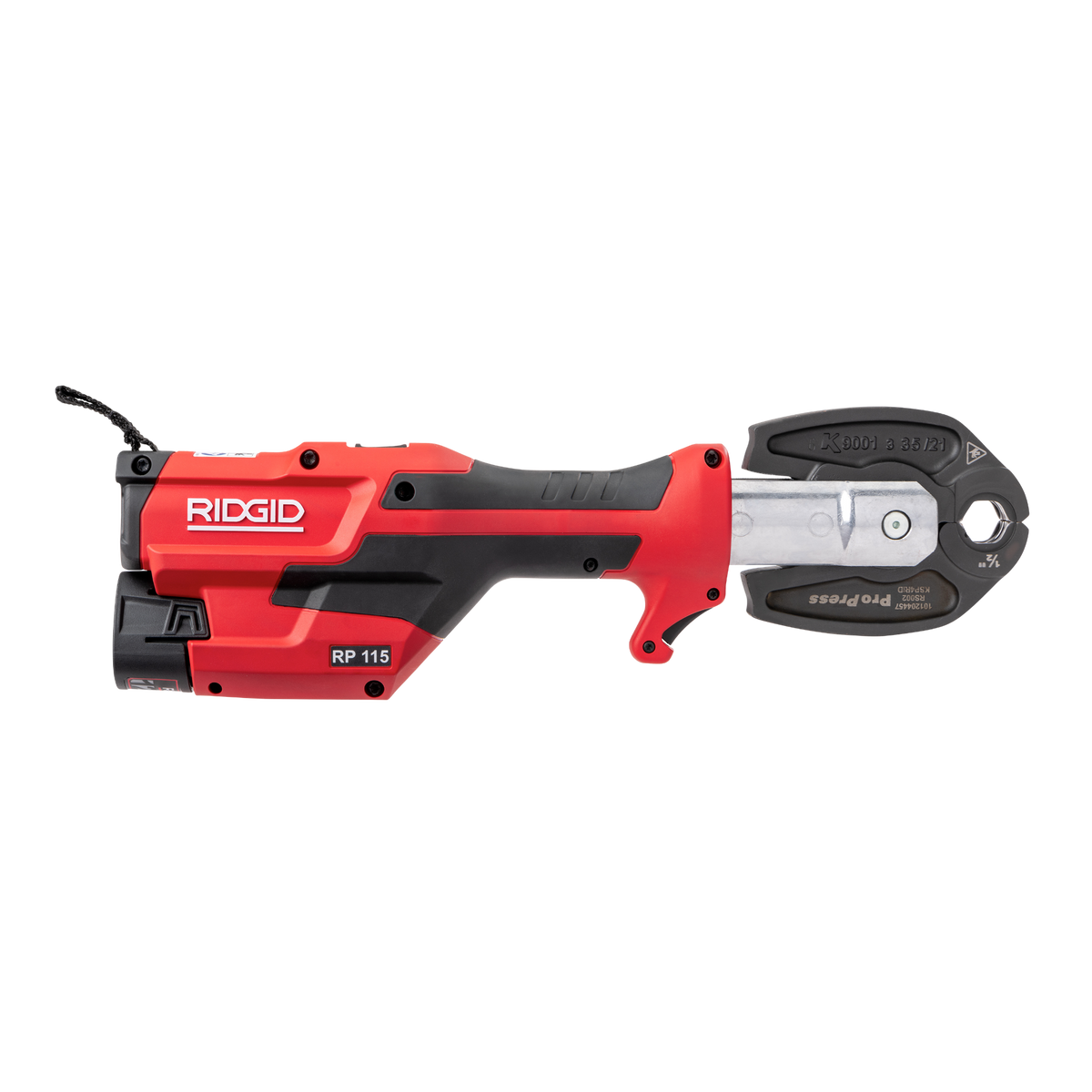 RIDGID 72543 RP 115 Mini Press Tool with Battery Kit & PureFlow Jaws (1/2”–3/4”) RIDGID