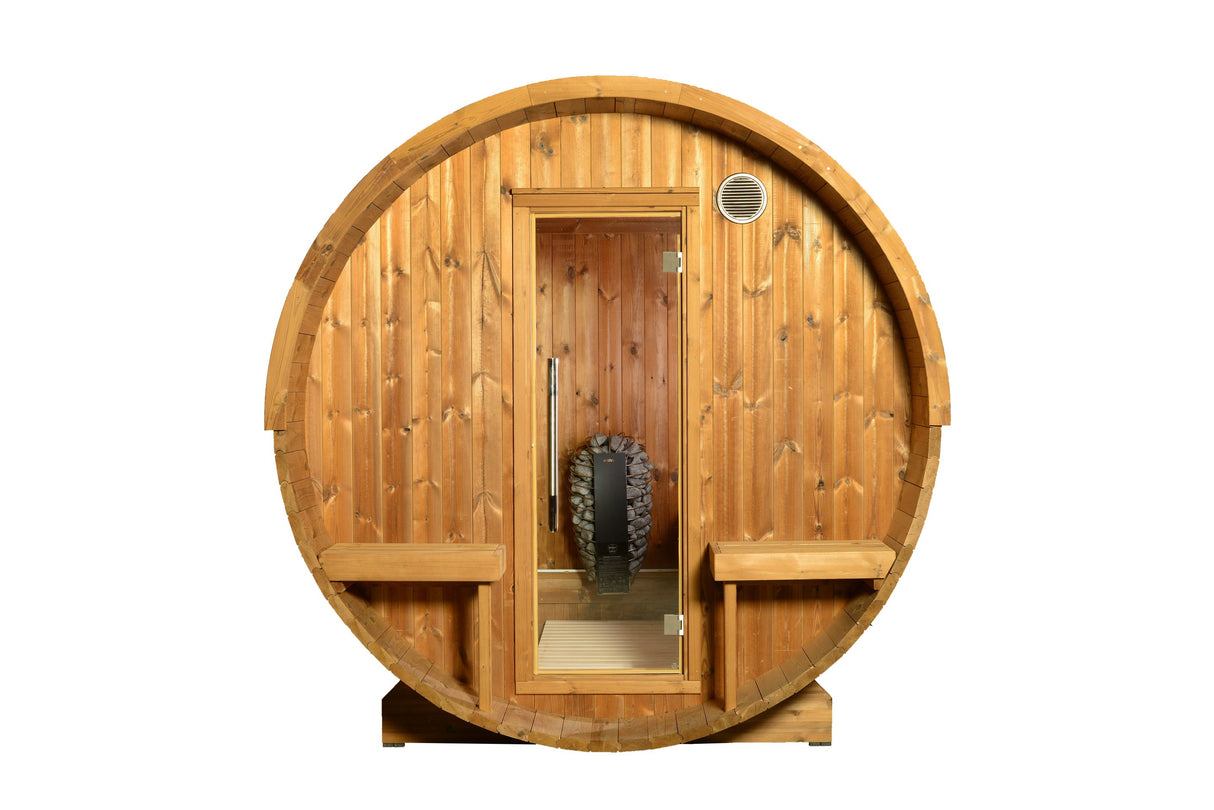ThermaSol Magnus Outdoor Canopy Barrel Sauna ThermaSol