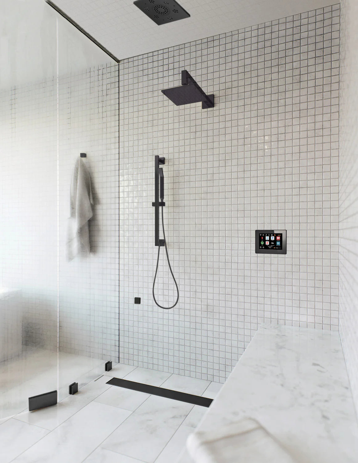 ThermaSol 15-CSPSQ Essential Shower Fixture Package - Rain Canopy + Shower Arm + Hand Shower + Shower Rail + Shower Hose ThermaSol
