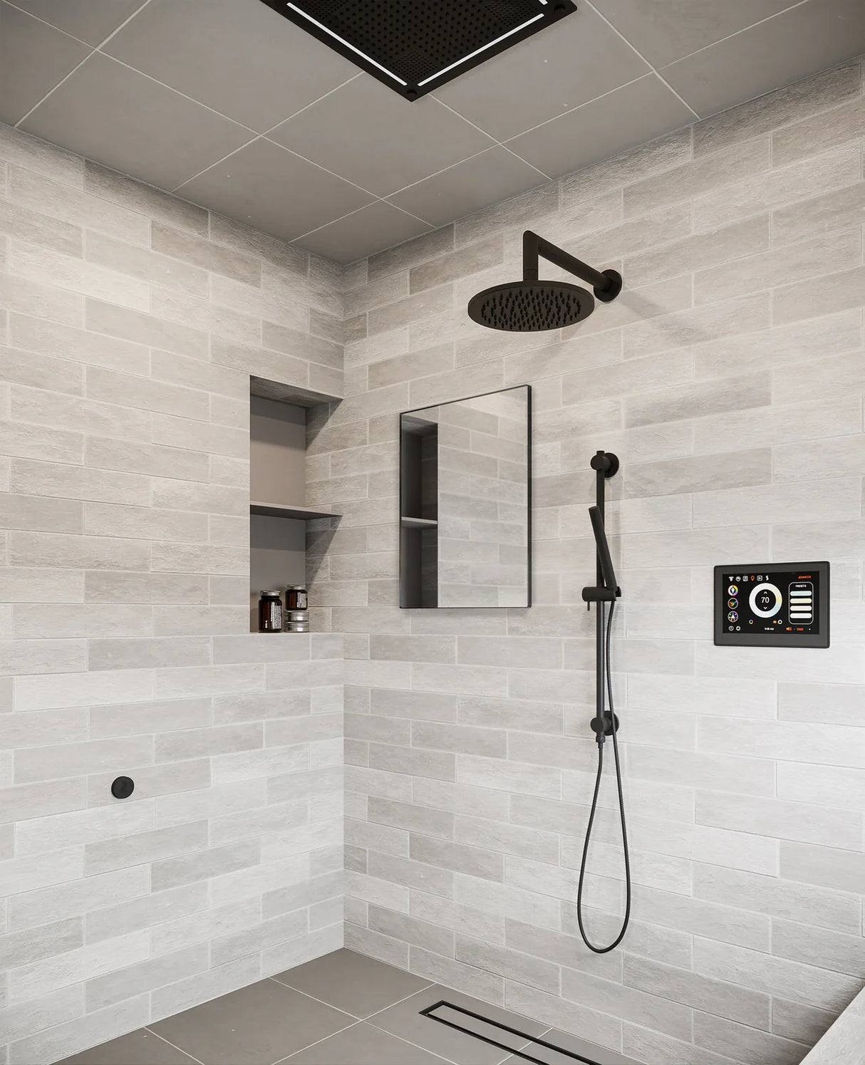 ThermaSol 15-CSPRD Essential Shower Fixture Package - Rain Canopy + Shower Arm + Hand Shower + Shower Rail + Shower Hose ThermaSol