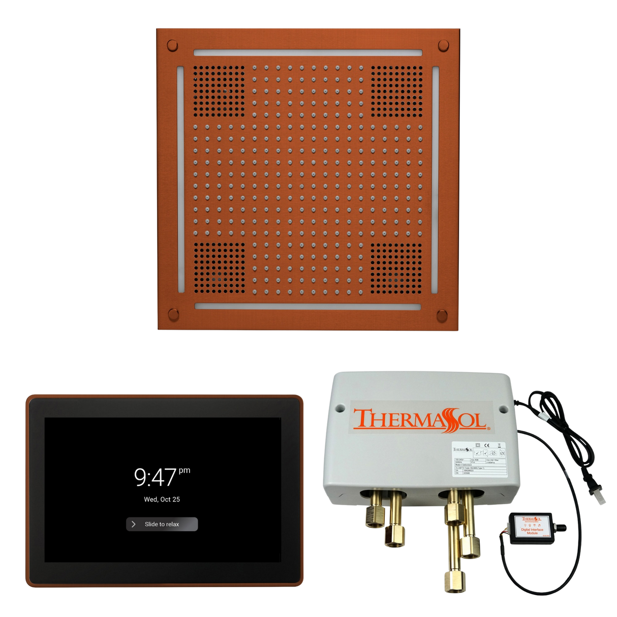 ThermaSol WHSP15S Wellness Shower Package - HydroVive 18 Rainhead + ThermaTouch2 15" Control + Digital Shower Valve PlumbersCrib.com