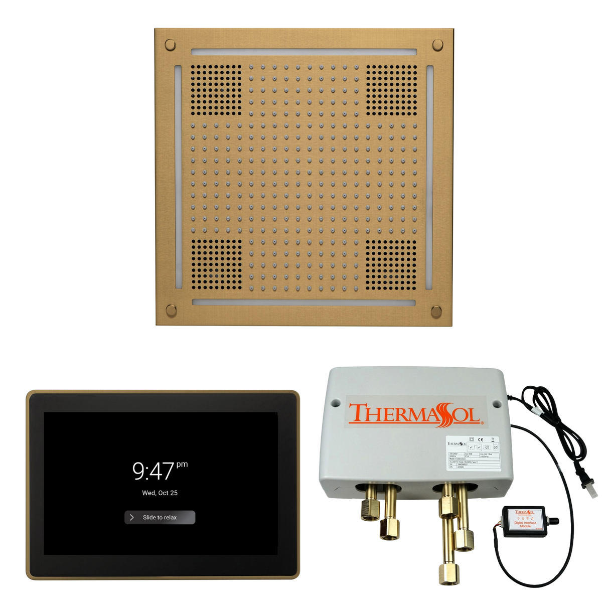 ThermaSol WHSP15S Wellness Shower Package - HydroVive 18 Rainhead + ThermaTouch2 15" Control + Digital Shower Valve PlumbersCrib.com