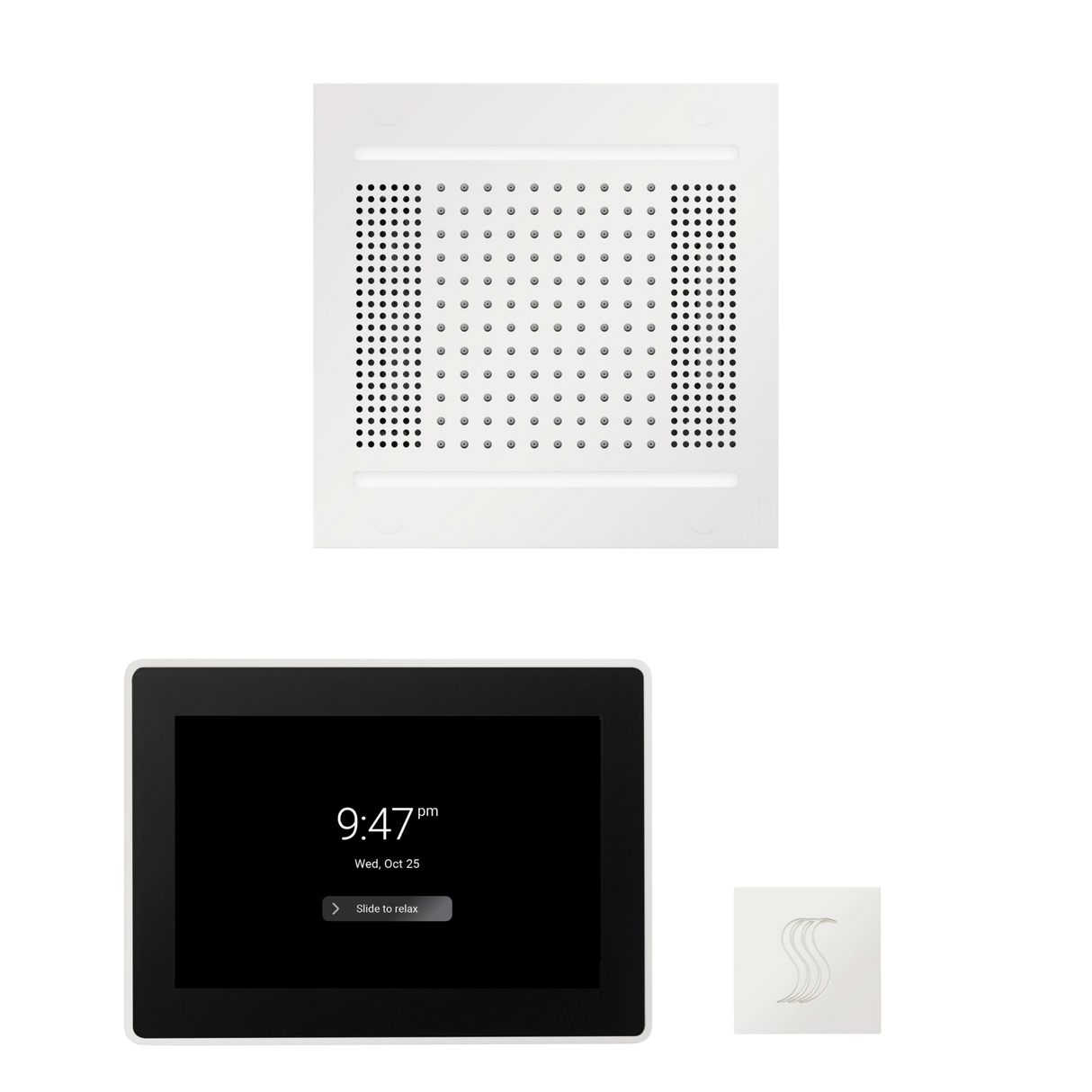 ThermaSol WH14STP15S Wellness Steam Package - HydroVive 14 Rainhead + ThermaTouch2 15" Control + SteamVection Square Steam Head ThermaSol