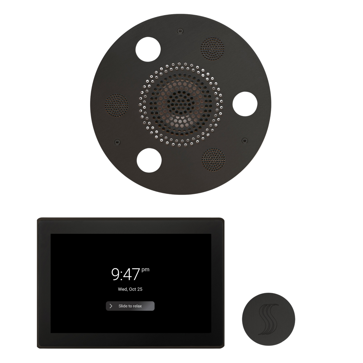 ThermaSol WSTP15R Wellness Steam Package - Serenity Advanced Round Rainhead + ThermaTouch2 15" Control + SteamVection Round Steam Head ThermaSol