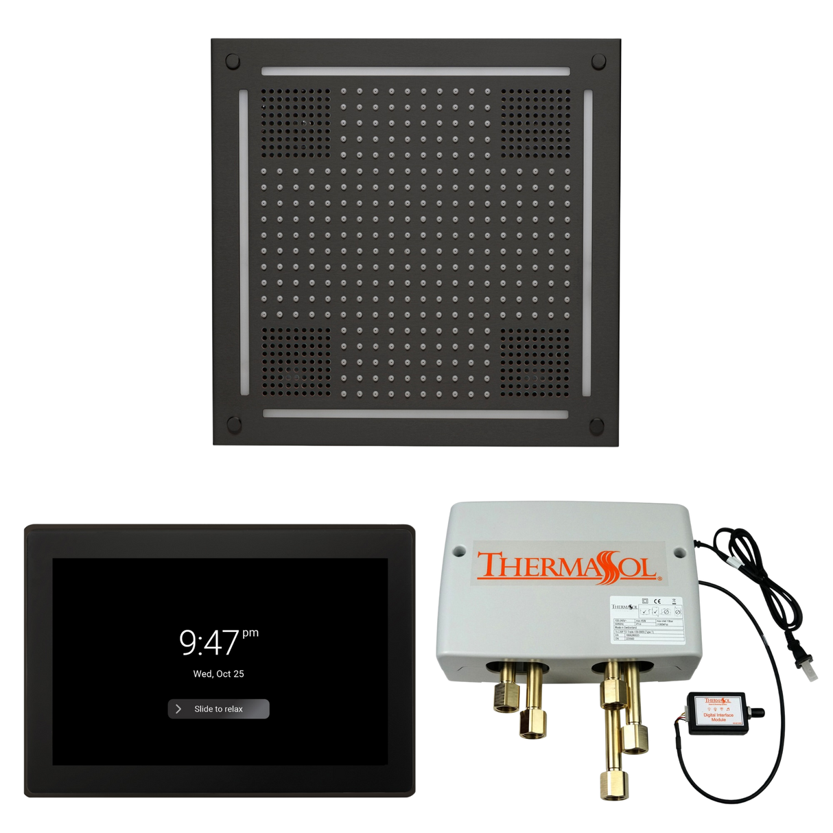 ThermaSol WHSP15S Wellness Shower Package - HydroVive 18 Rainhead + ThermaTouch2 15" Control + Digital Shower Valve PlumbersCrib.com