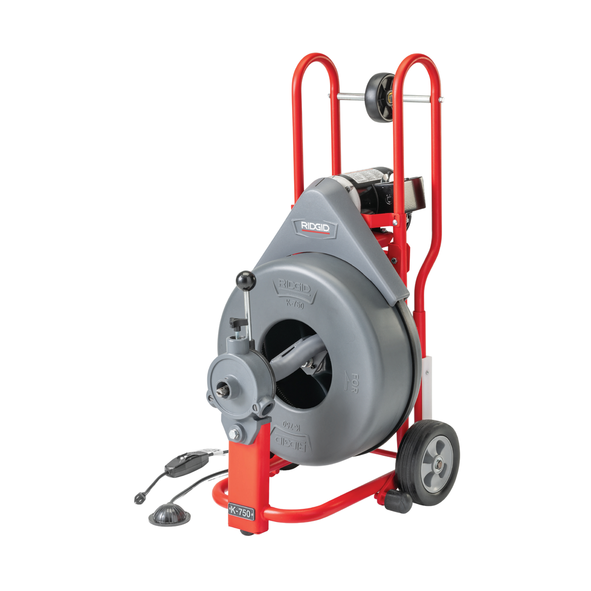 RIDGID 42012 K-750 Drum Machine with One Pair of Gloves, AUTOFEED, Standard 5/8" Tool Set, and: C-27, 75' x 5/8" Cable RIDGID