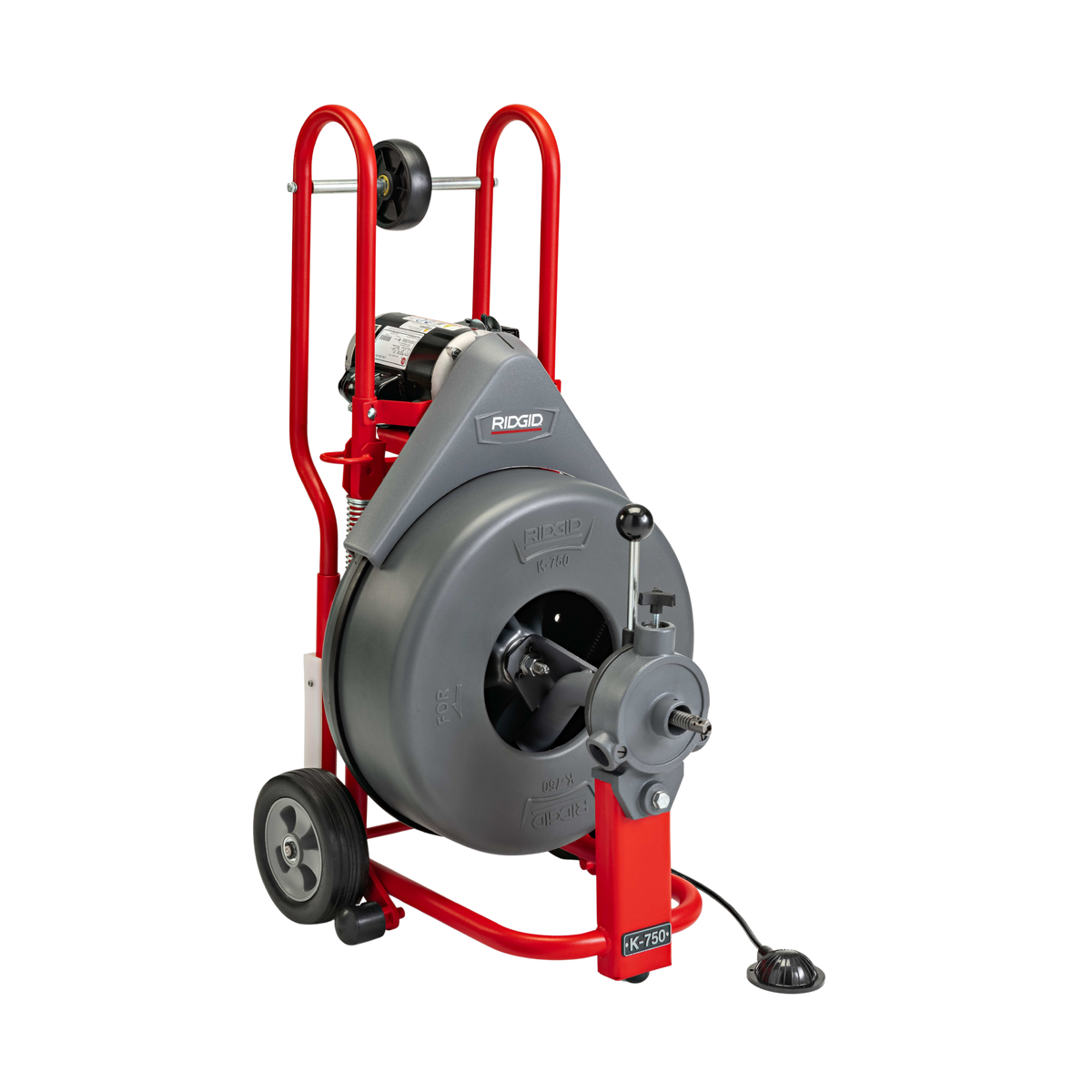 RIDGID 42012 K-750 Drum Machine with One Pair of Gloves, AUTOFEED, Standard 5/8" Tool Set, and: C-27, 75' x 5/8" Cable RIDGID