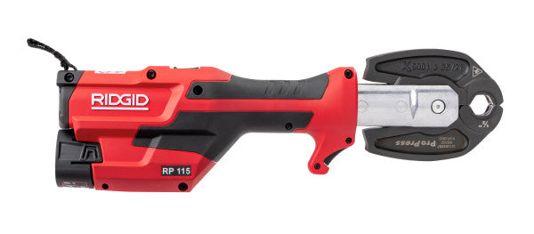 RIDGID 72553 RP 115 Mini Press Tool with Battery Kit & ProPress Jaws (1/2”–3/4") RIDGID