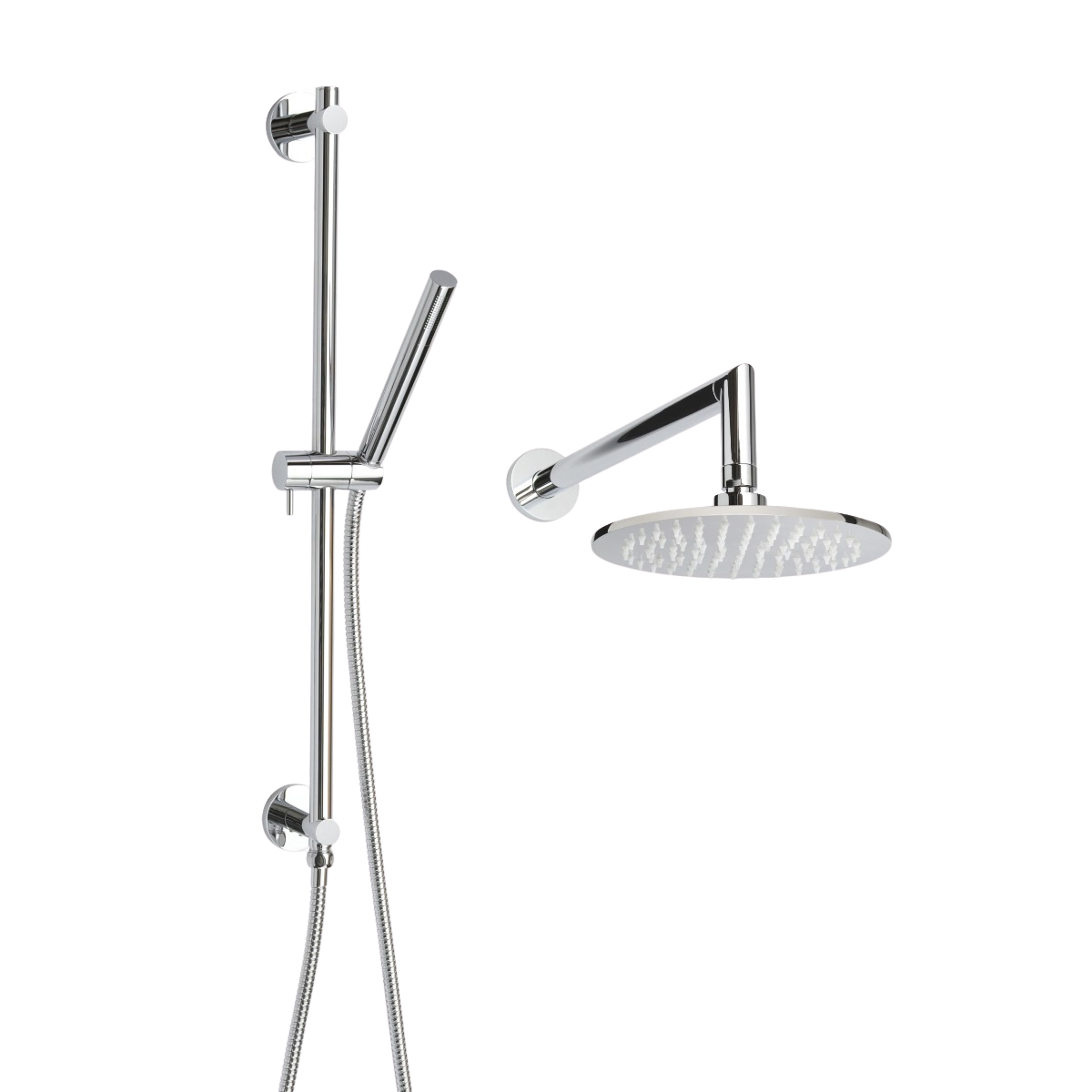 ThermaSol 15-CSPRD Essential Shower Fixture Package - Rain Canopy + Shower Arm + Hand Shower + Shower Rail + Shower Hose ThermaSol
