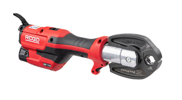RIDGID 72553 RP 115 Mini Press Tool with Battery Kit & ProPress Jaws (1/2”–3/4") RIDGID