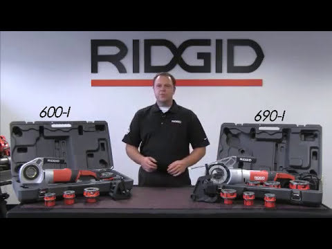 RIDGID 44923 Power Drive 1/2" - 2" NPT Die Heads, Case, & Support Arm RIDGID