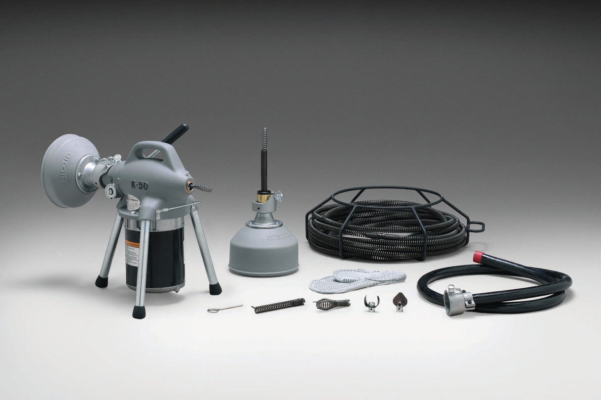 RIDGID 59000 K-50-8 Sectional Machine with A-17-A Adapter, A-17-B Adapter, and A-30 Cable Kit RIDGID