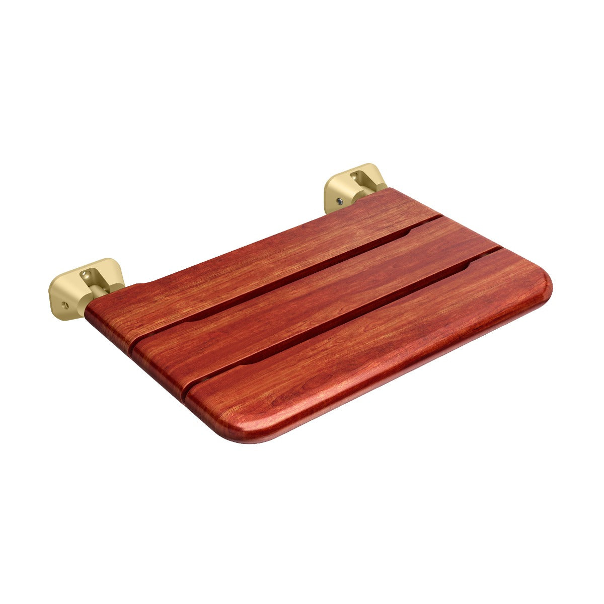 Mr. Steam Wall-Mounted Seat in Satin Brass Mr. Steam