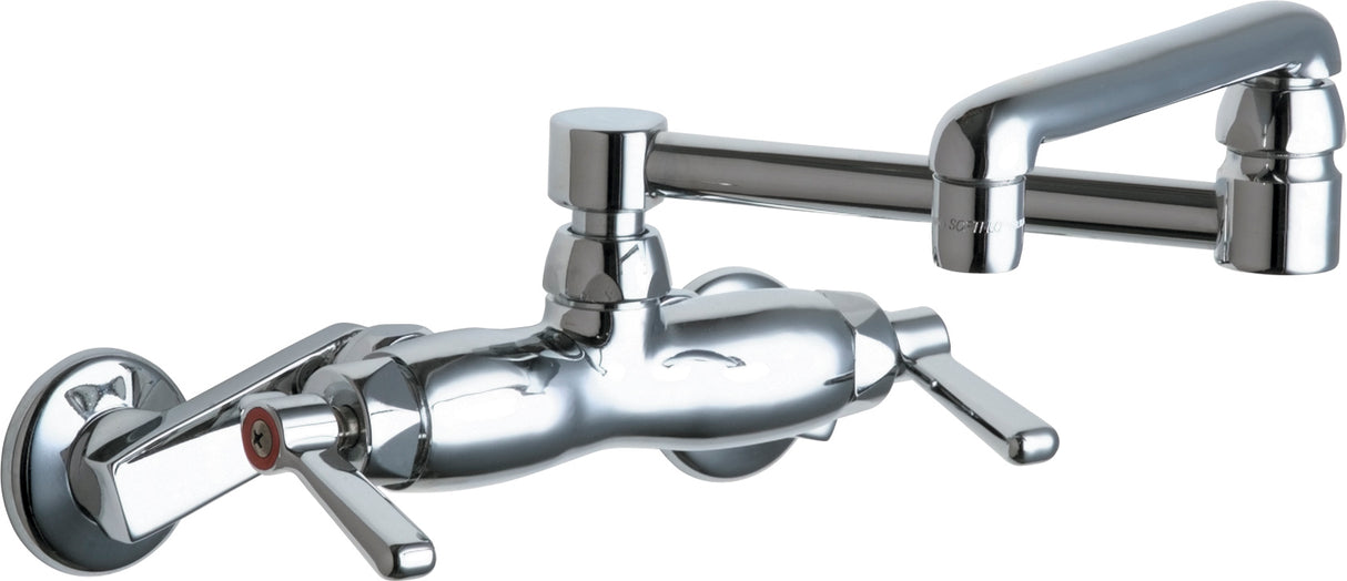 Chicago Faucets 445-DJ13ABCP Wall-Mounted Manual Faucet with Adjustable Centers Chicago Faucets