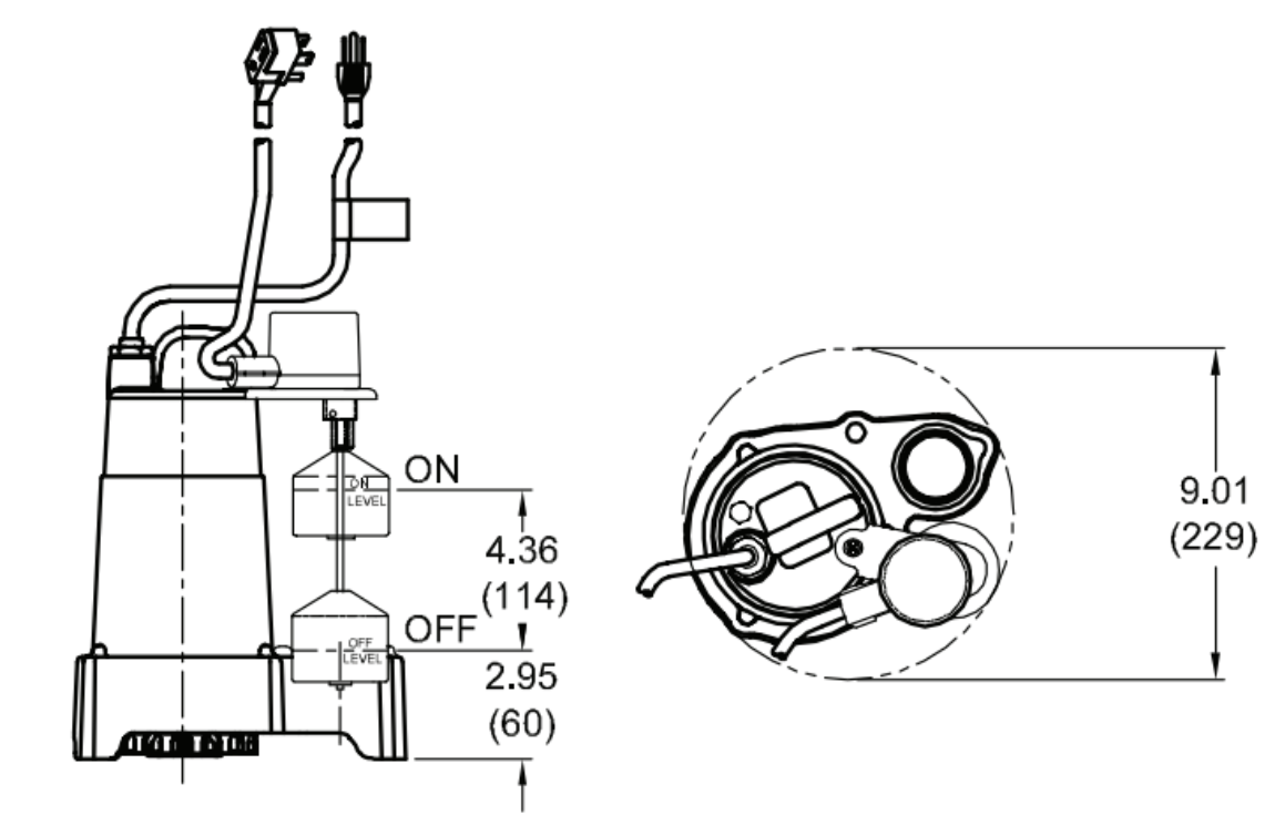Barnes SP33VF 1/3 HP Sump Pump with Attached Vertical Float Barnes