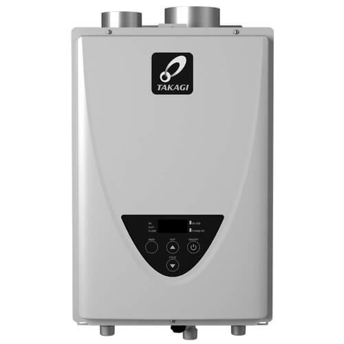 Takagi TK-110U-I 140,000 BTU Natural Gas/Liquid Propane Indoor Non-Condensing Ultra-Low NOx Tankless Water Heater Takagi