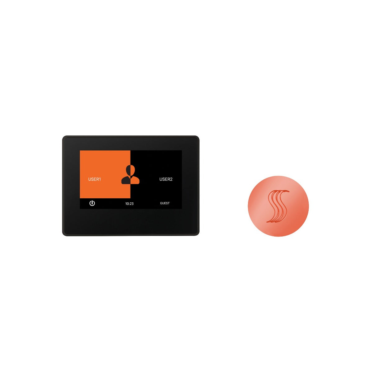 ThermaSol TT7-SVRD ThermaTouch2 7" Black Trim Control + Round SteamVection Steam Head Kit ThermaSol