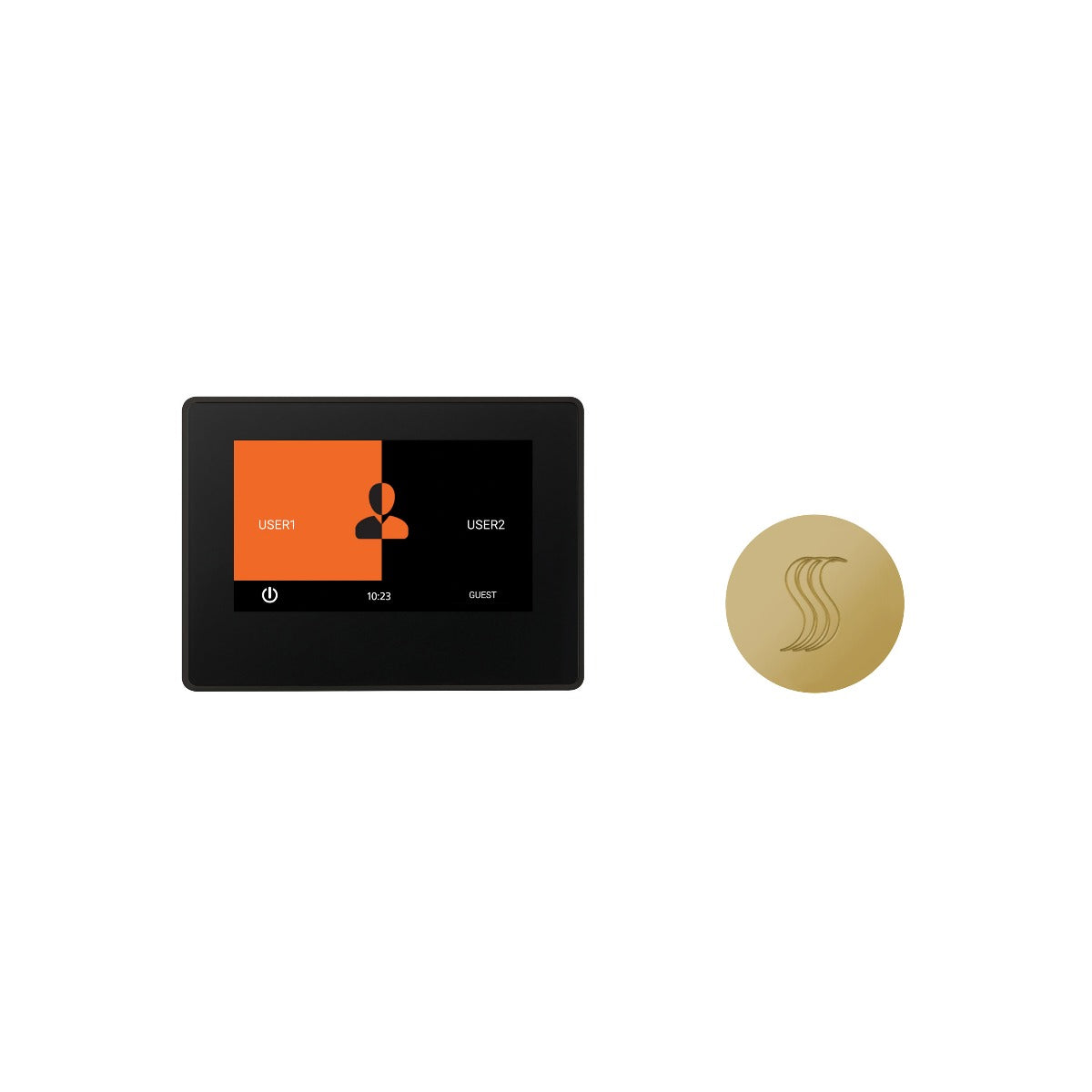 ThermaSol TT7-SVRD ThermaTouch2 7" Black Trim Control + Round SteamVection Steam Head Kit ThermaSol