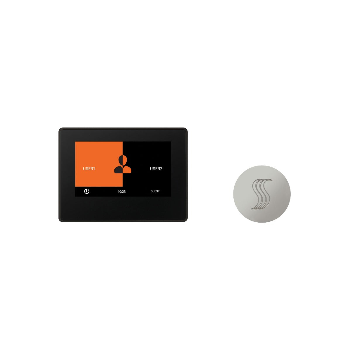 ThermaSol TT7-SVRD ThermaTouch2 7" Black Trim Control + Round SteamVection Steam Head Kit ThermaSol