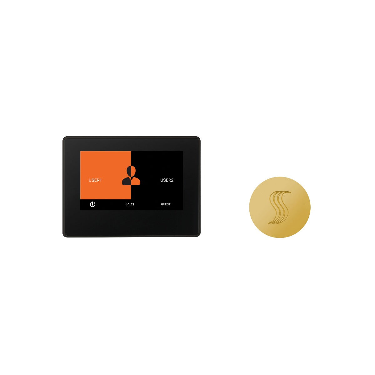 ThermaSol TT7-SVRD ThermaTouch2 7" Black Trim Control + Round SteamVection Steam Head Kit ThermaSol