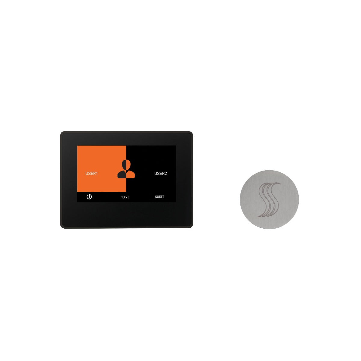 ThermaSol TT7-SVRD ThermaTouch2 7" Black Trim Control + Round SteamVection Steam Head Kit ThermaSol