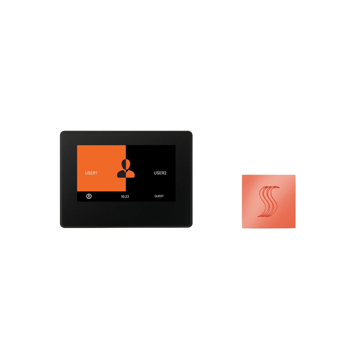 ThermaSol TT7-SVSQ ThermaTouch2 7" Black Trim Control + Square SteamVection Steam Head Kit ThermaSol