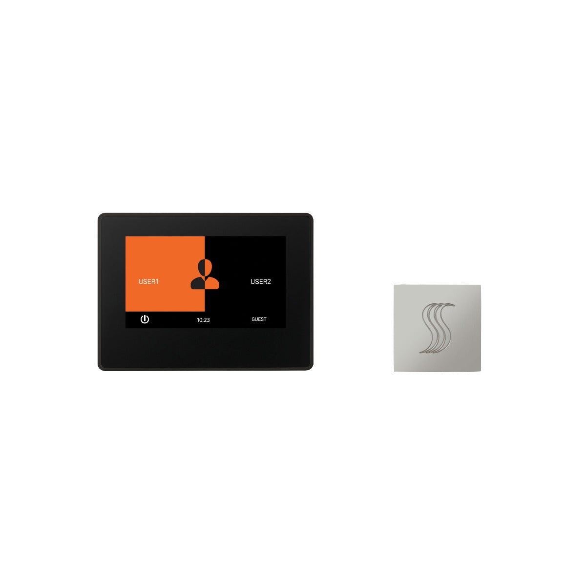 ThermaSol TT7-SVSQ ThermaTouch2 7" Black Trim Control + Square SteamVection Steam Head Kit ThermaSol