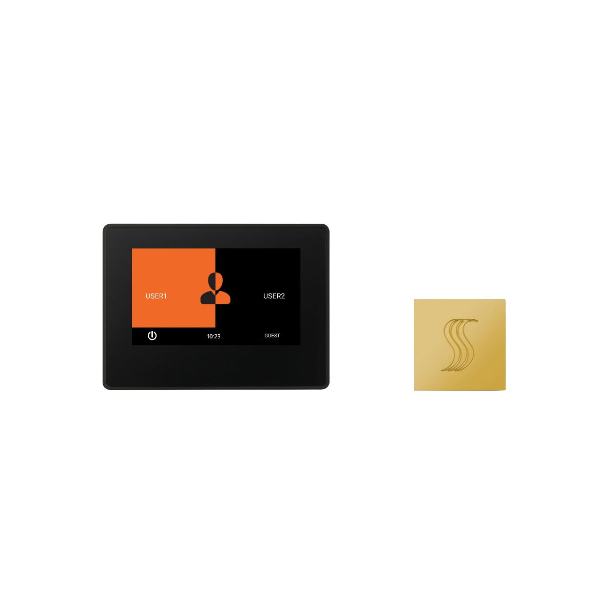 ThermaSol TT7-SVSQ ThermaTouch2 7" Black Trim Control + Square SteamVection Steam Head Kit ThermaSol