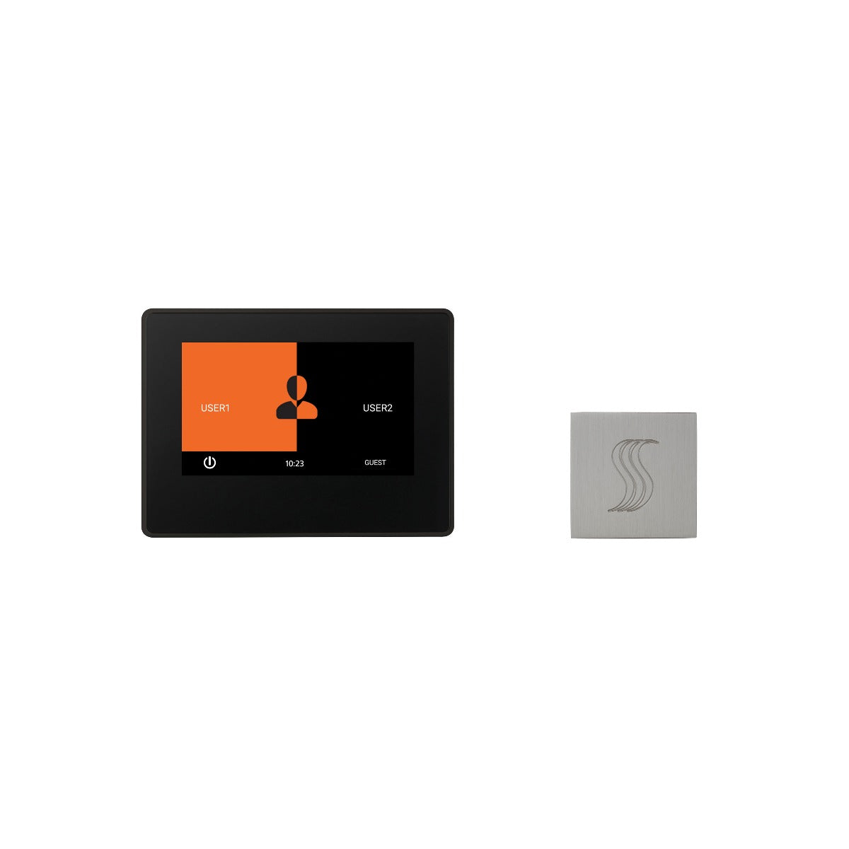 ThermaSol TT7-SVSQ ThermaTouch2 7" Black Trim Control + Square SteamVection Steam Head Kit ThermaSol