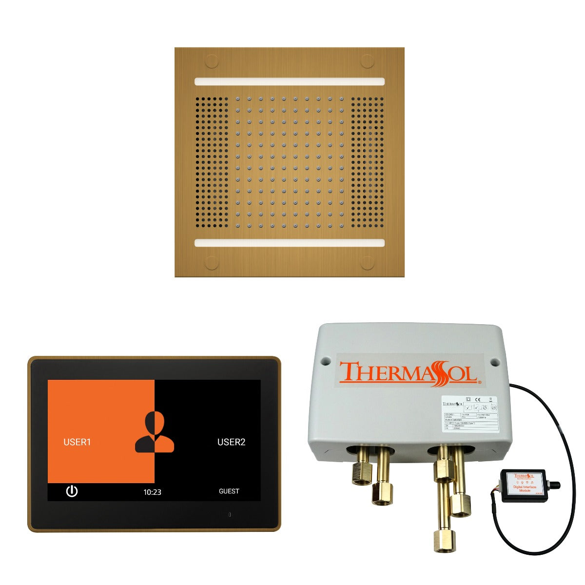 ThermaSol Wellness HydroVive 14 Shower Package with 10" ThermaTouch Square ThermaSol