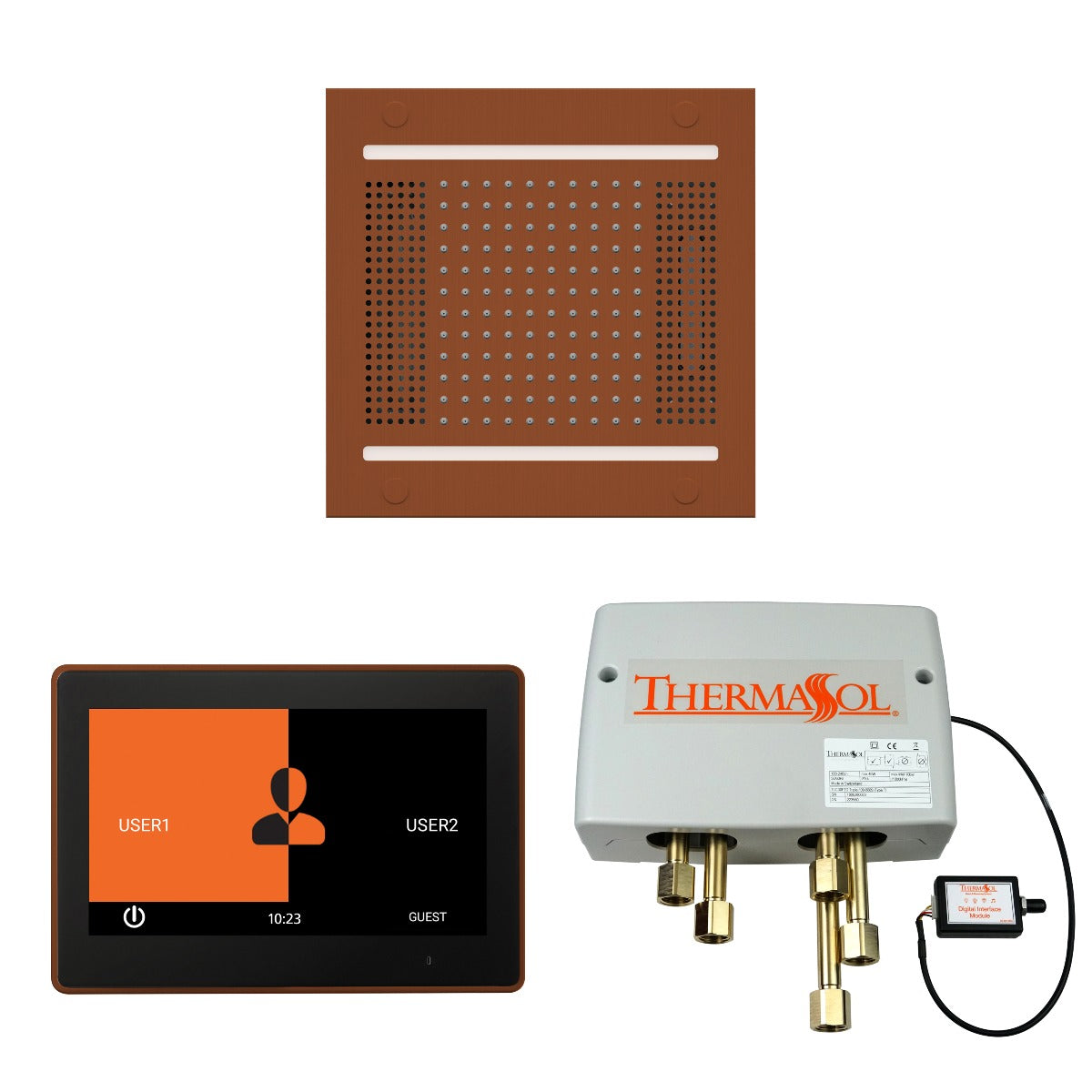 ThermaSol Wellness HydroVive 14 Shower Package with 10" ThermaTouch Square ThermaSol