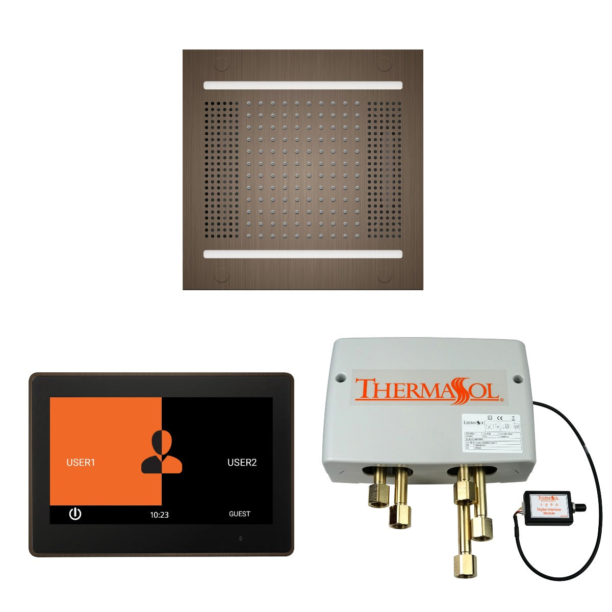ThermaSol Wellness HydroVive 14 Shower Package with 10" ThermaTouch Square ThermaSol