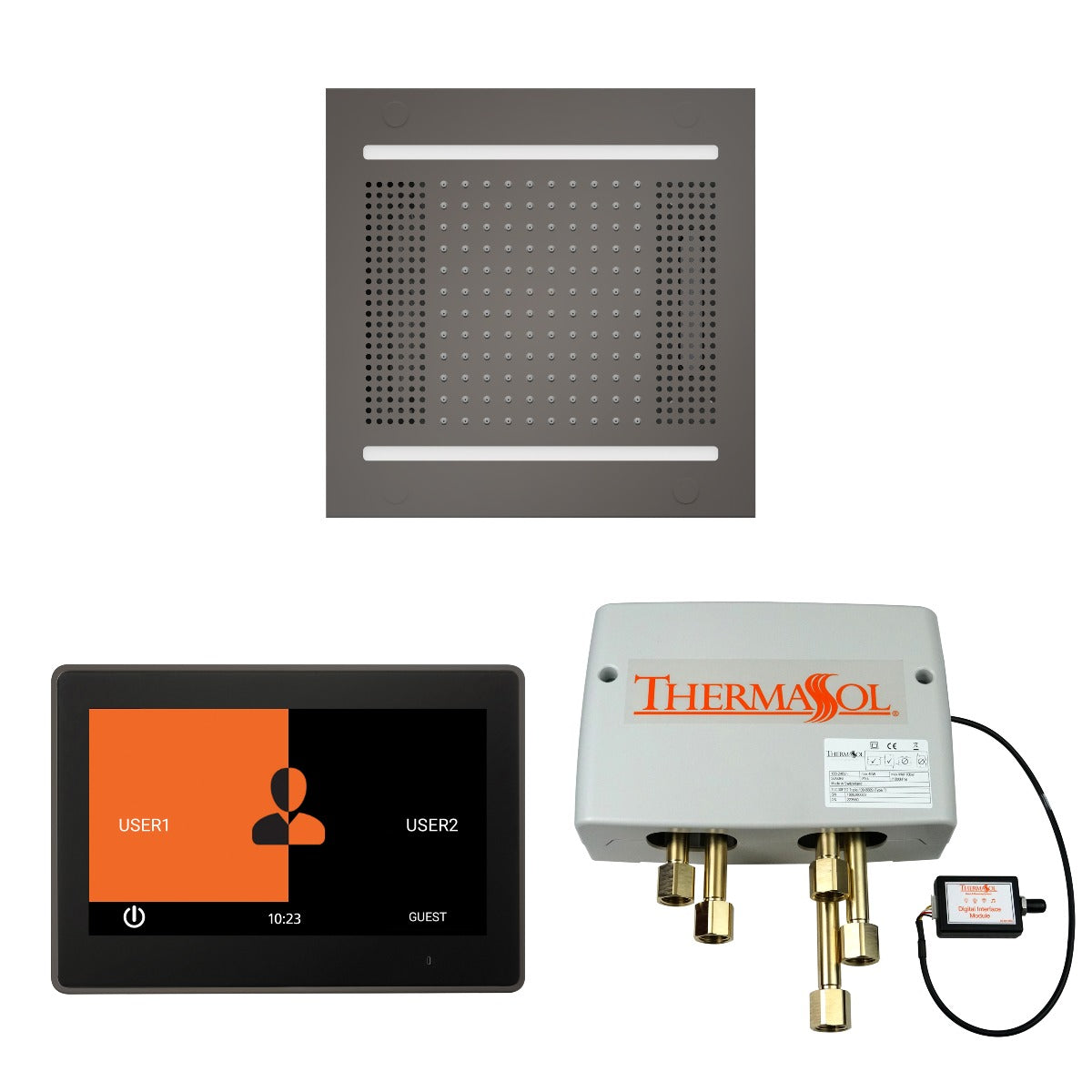 ThermaSol Wellness HydroVive 14 Shower Package with 10" ThermaTouch Square ThermaSol