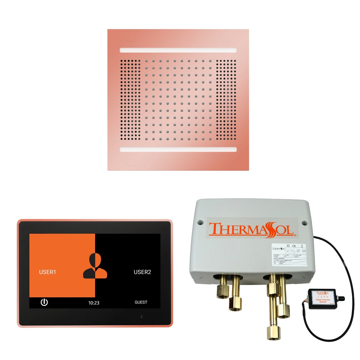ThermaSol Wellness HydroVive 14 Shower Package with 10" ThermaTouch Square ThermaSol
