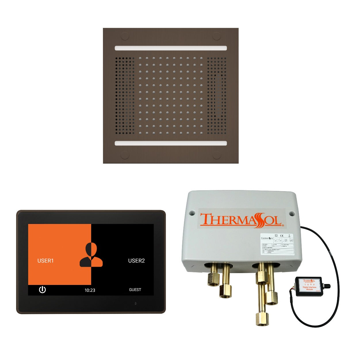 ThermaSol Wellness HydroVive 14 Shower Package with 10" ThermaTouch Square ThermaSol