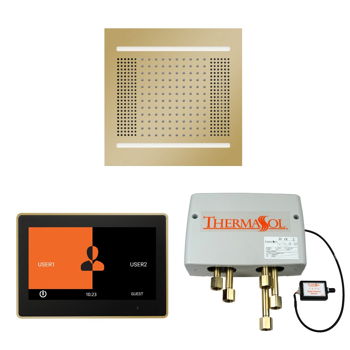 ThermaSol Wellness HydroVive 14 Shower Package with 10" ThermaTouch Square ThermaSol