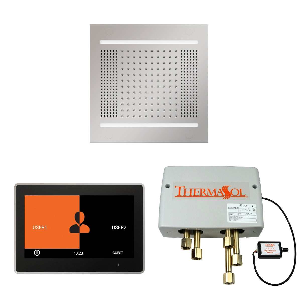 ThermaSol Wellness HydroVive 14 Shower Package with 10" ThermaTouch Square ThermaSol