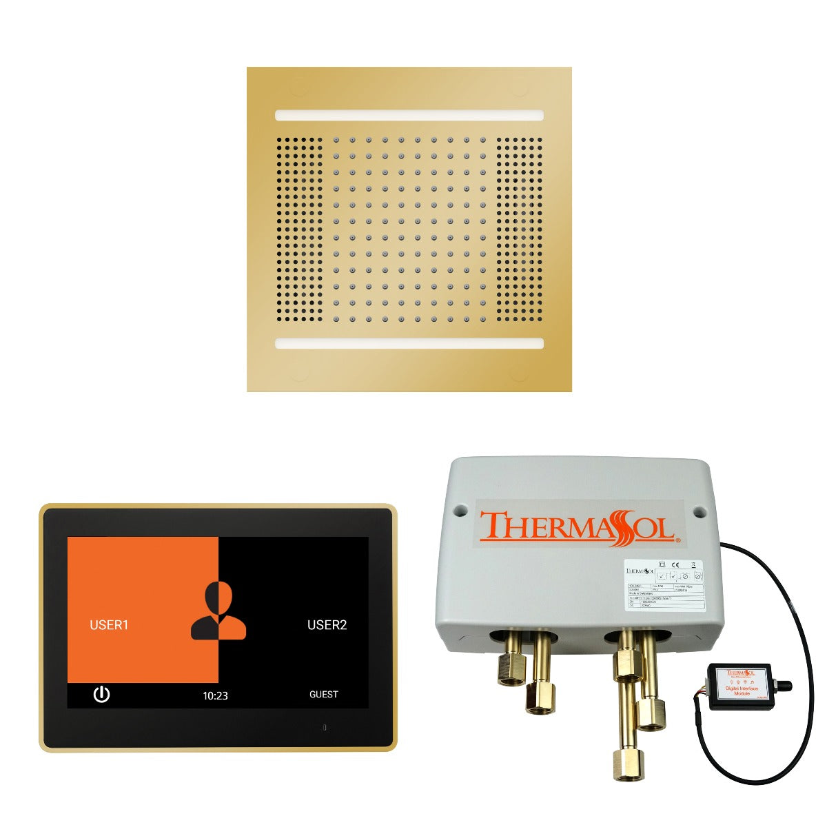 ThermaSol Wellness HydroVive 14 Shower Package with 10" ThermaTouch Square ThermaSol